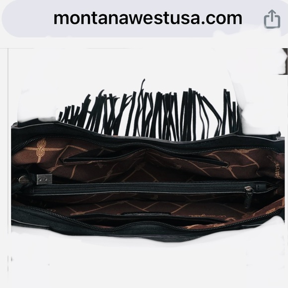 WG36-G8005 Wrangler Embroidered Fringe Concealed Carry Tote Color black - Picture 7 of 7